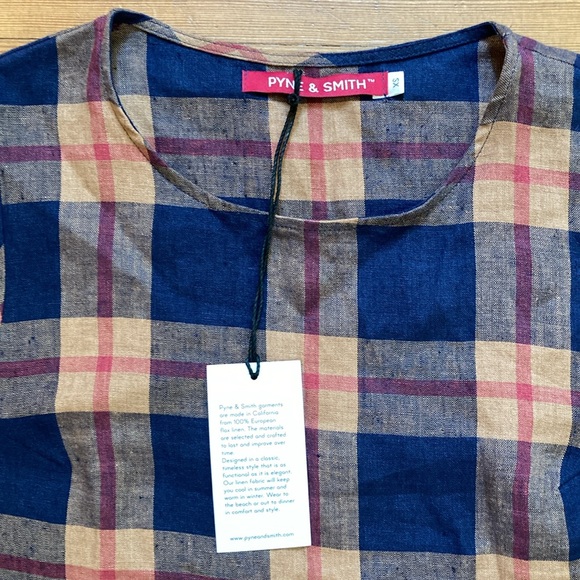 Pyne & Smith linen plaid dress XS NWT - Picture 3 of 8